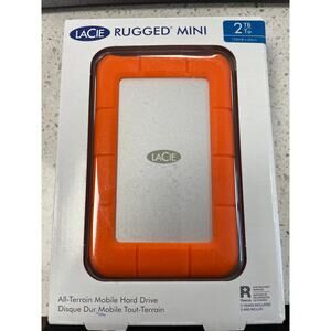 LaCie Rugged Mini 2TB External Hard Drive USB 3.0 Portable 130MB/s color: Orange